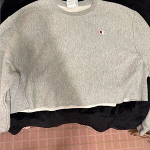 Champion Gray Crew Neck Sweater Reverse Weave